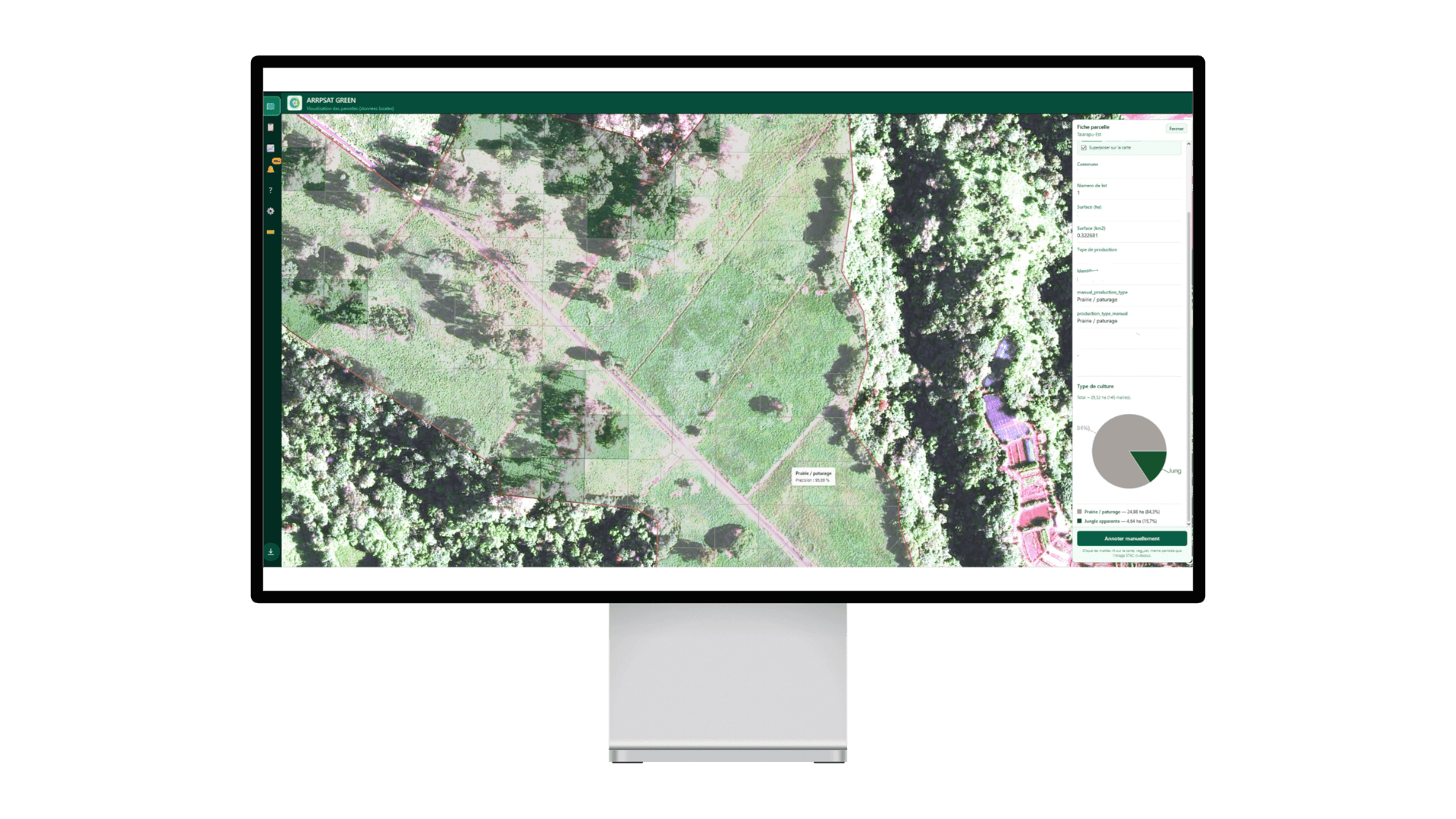 Mockup de l'application ARRPSAT GREEN pour l'agriculture